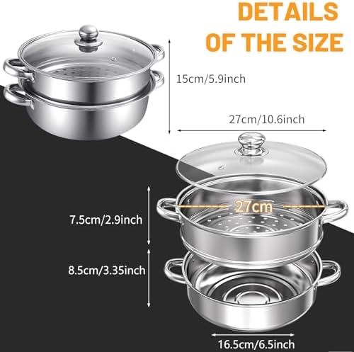 Vegetable Steamer Basket, Stainless Steel Folding Steamer Basket Insert for Veggie Fish Seafood Cooking