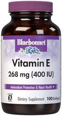 Bluebonnet Nutrition Vitamin E 400 IU (268 mg) Mixed Tocopherols Softgels, Free Radical Portection & Cardiovascular Support, Gluten-Free, Dairy-Free