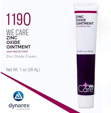 Dynarex Zinc Oxide Ointment, Protective Skin Barrier Ointment, Soothes, Prevents, and Relieves Diaper Rash, Chaffed Skin, and Irritation, White