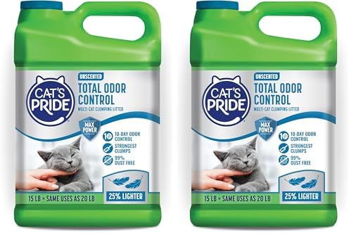 Cat's Pride Total Odor Control, Max Power, Clumping Litter Scented 15lb