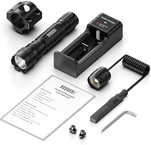 Feyachi FL22 Tactical Flashlight 1200 Lumens LED Light M Lock Rail Mount Ar Flashlight with Pressure Switch