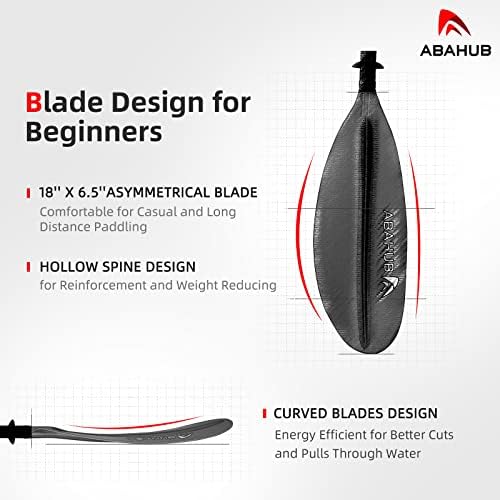 Abahub Kayak Paddle with Free Leash 220-240cm Kayaking Oars