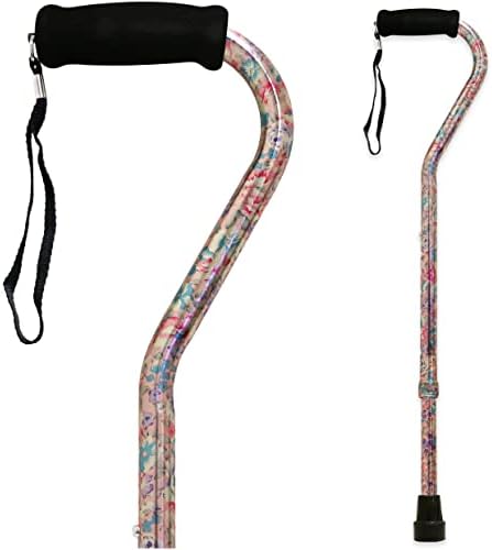 PCP Adjustable Cane, Offset Handle, Foam Grip, Wrist Strap, Lightweight Aluminum, Hunter Camouflage Pattern