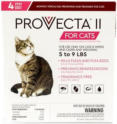 PROVECTA® II for Small Cats (5-9lbs) Flea Topical Treatment, 4-Month Supply