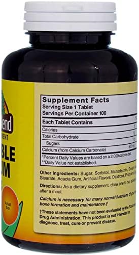 Nature's Blend Calcium Chewable Bavarian Cream 500 mg 100 Tabs