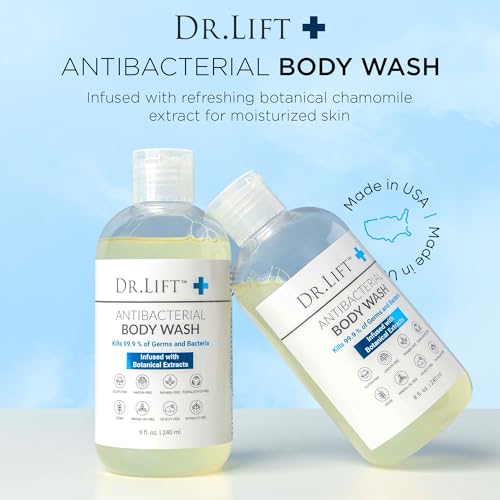 Dr. Lift Antibacterial Body Wash, Lemon, Spirulina, Vegan, 8 Fl Oz