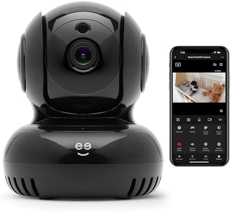 Geeni Sentinel Smart 2K Indoor Security Camera with Auto-Tracking – Dual-Band 2.4GHz & 5GHz WiFi, 2K HD Video, App & Voice Control, Motion Detection, White