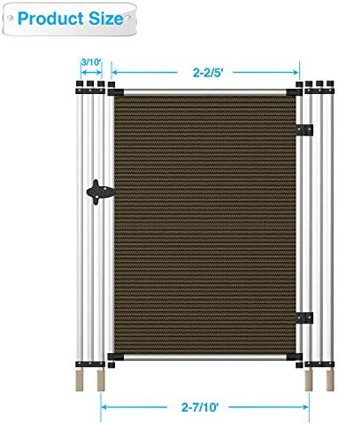 Patio Pool Fence Gate for Inground Pools with Privacy Fence Gate Door for Garden Deck Backyard Chicken Dog Outdoor Security Gate Removable 6’ H X