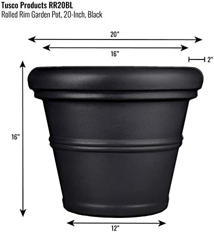 Tusco Products T30 Rolled Rim Pot, Round, Terra Cotta, 30-Inch