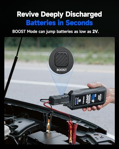 TOPDON JS2000Pro Car Battery Jump Starter, 2000A Peak 12V Portable Jump Starter Battery Pack for Up to 8.0L Gas/6.0L Diesel Engines