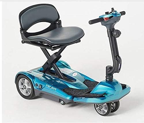 EV RIDER Transport AF Plus Automatic Folding Scooter with Remote - Lithium Battery Lightweight Travel Mobility Scooter - 49 lbs Total (Blue), S21AF