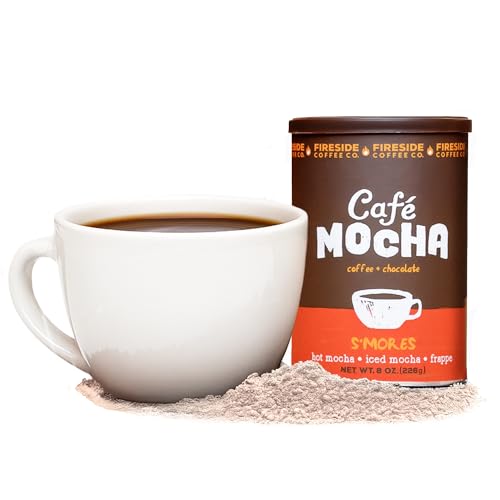 Fireside Coffee Irish Cream Cafe Mocha - Premium Instant Coffee Chocolate Blend - Versatile Caffeinated Drink Mix for Hot, Iced, Milkshake, and Mocha Frappe Mix, Only Add Water and Enjoy, 8 Ounces
