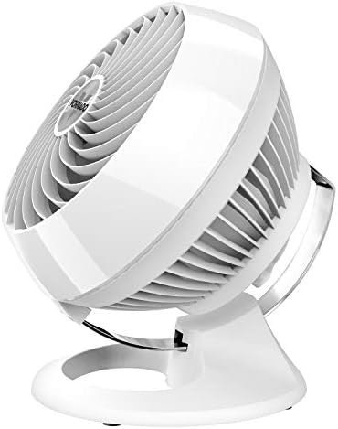 Vornado 460 Small Desk Fan with 3 Speed Settings, Adjustable Tilt Chrome Glide Bar, for Bedroom, Office, Home, Air Circulation up to 70 Feet, Quiet Table Fan, Black