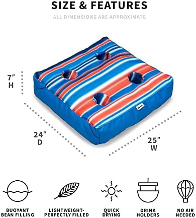 Big Joe Captain's Caddie No Inflation Needed Pool Float Drink Holder, Blurred Americana Double Sided Mesh, 2ft
