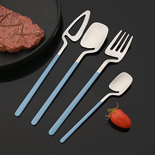 JASHII Hangable Silverware Set, Matte Rainbow Flatware Cutlery Set Service for 2