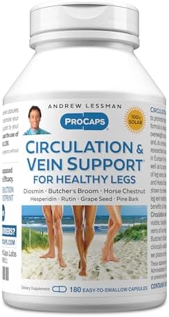 ANDREW LESSMAN ProCaps Circulation & Vein Support 30 Capsules | Standardized Botanical Extracts & Flavonoids in a Comprehensive Circulation & Vein Support Formula