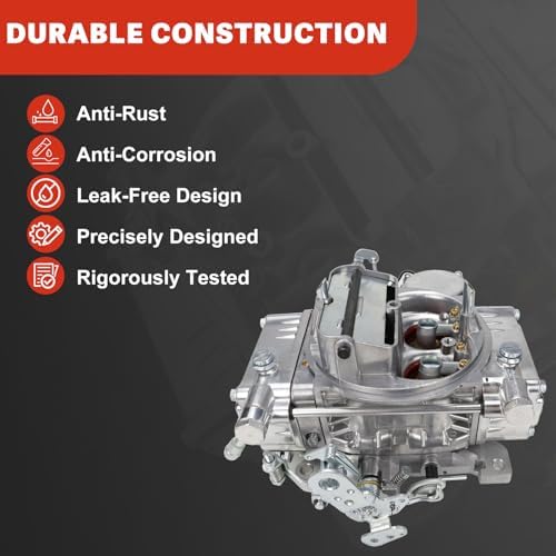 USTAR BR-67270 Carburetor Compatible with Holley Quick Fuel Brawler Carburetor 600 CFM 4 Barrel Square Bore Vacuum Secondaries with Electric Choke