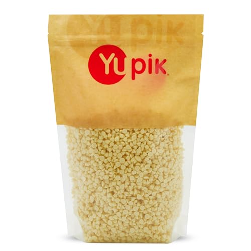 Yupik White Chocolate Chips, 2.2 lb (35.2 oz), Gluten-Free, Kosher, Small Size, Made with Cocoa Butter, Sweet Flavor, Melts Smoothly, Ideal for Baking, Snacking & Topping