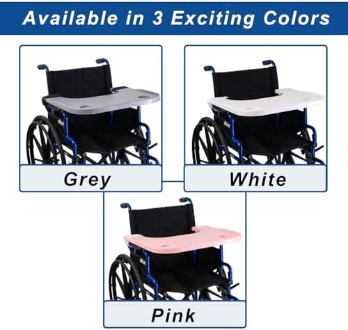 AlveyTech Wheelchair Tray Table with Cup Holder - Fits 18-20 Inch Wide Standard Wheelchairs Like Drive, Golden, & Invacare