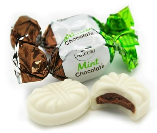 SweetGourmet Premium Chocolate Filled Mints, Arcor Hard Candy, 2 Pound | After-Dinner Treat, ~80 Pieces per Pound, Candy Buffet Ready, Assorted Wrappers, Resealable Bag