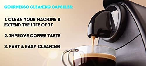 Gourmesso Nespresso Cleaning Pods - 10 Cleaning Capsules for Nespresso Original Machines. Cleaning Kit for Better Tasting Coffee!