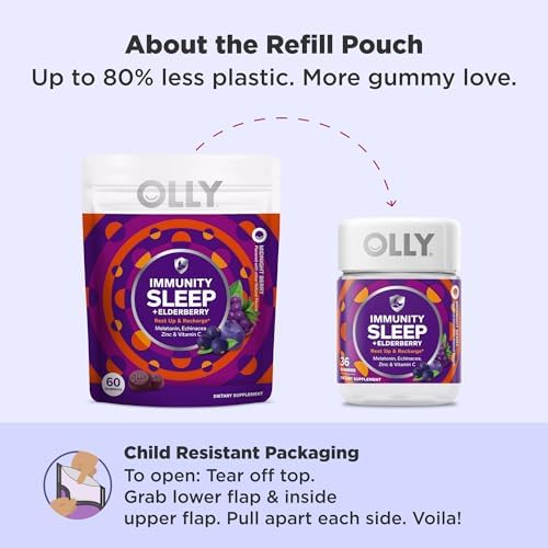 OLLY Immunity Sleep + Elderberry Gummies, Immune & Sleep Support*- 36 Count
