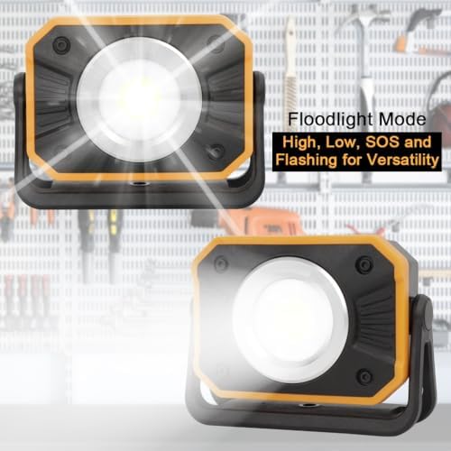 Sunzone LED Work Light, Rechargeable Work Lights with Magnetic Base, 2 Pack