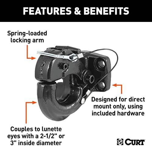 Pintle Hook (60,000 lbs., 2-1/2" or 3" Lunette Rings)