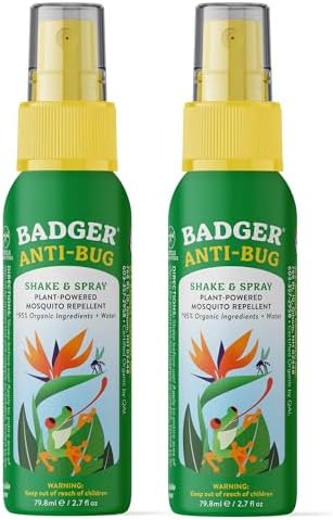 Badger Bug Spray, 3-Hour DEET-Free Mosquito Repellent, Family Friendly, Citronella & Organic Essential Oils, Natural & Vegan Insect Repellent Spray, 4 fl oz Aluminum Bottle