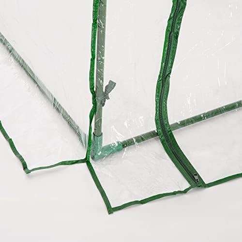 Outsunny 7' x 3' x 2.5' Mini Greenhouse Portable Tunnel Green House Clear | Roll-Up Zippered Door, UV Waterproof Cover, Steel Frame