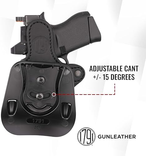 1791 Optic Ready Paddle Holster Fits Glock 43X, 43, 48, FN Reflex, Sig P365