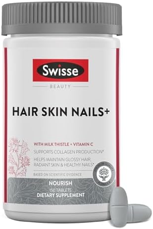 Swisse Biotin Hair Skin and Nails Vitamins for Women & Men | 5 Months Supply | Milk Thistle, Biotin, Vitamin C