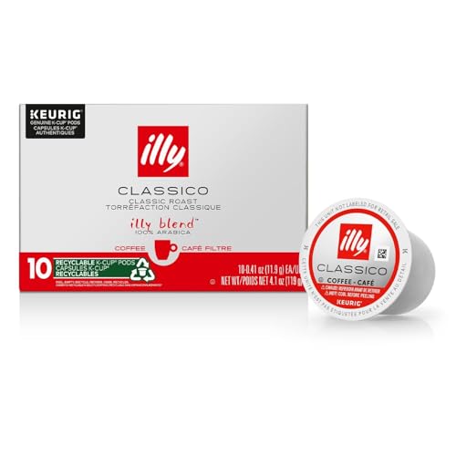 illy Coffee, Dark Roast, K-Cup for Keurig, 100% Arabica Bean Signature Italian Blend, Premium Gourmet Roast Single Serve Drip Coffee