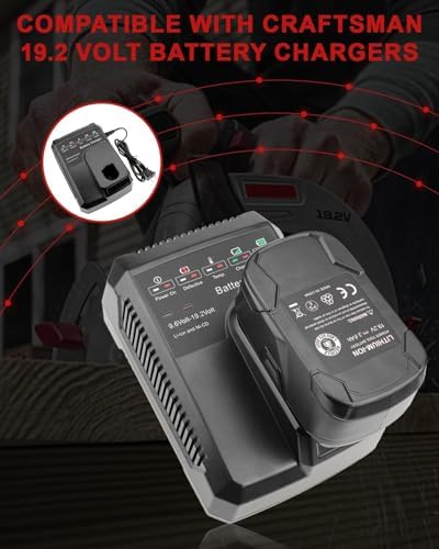 3.6Ah Ni-MH Replacement for Craftsman 19.2V Battery (2PC) | Compatible with Craftsman C3 DieHard 130279005 130279003 130279017 315.113753 315.115410 315.11485