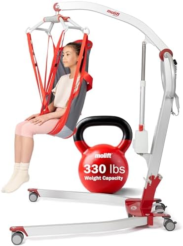 Molift Smart 150 Premium Electric Patient Lift Transfer Chair - No-Assembly Foldable Design for Home & Travel - Intelligent Professional-Grade Lift
