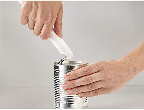 Joseph Joseph Can-Do Plus Compact Can Opener Manual Easy Twist Pull Tab Stainless Steel Portable Space-Saving, White