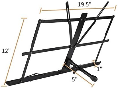 Eastar ESMF-3 Tabletop Music Stand for Sheet Music (Black)