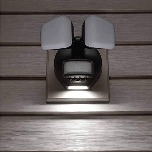 Beams 2900 Lumen 2-Head Outdoor Motion Sensing LED Security Light with Cascading Wall Wash, 1-Pack, White