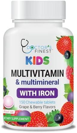 Lifeable Multivitamin & Multimineral with Iron Chewables for Kids – Vegetarian – Gluten Free Vegetarian – Great Tasting - Natural Flavored