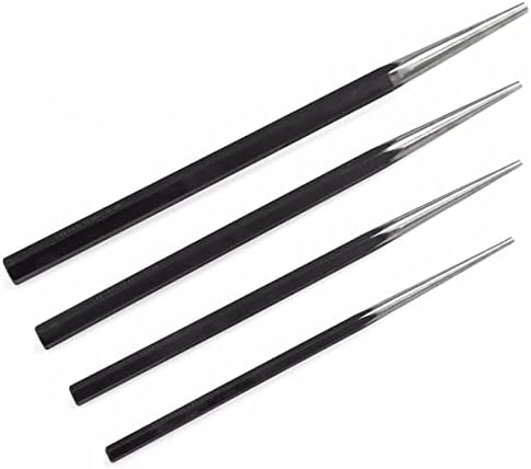 Stark USA 4-Pieces Long Taper Punch Set, Alignment Punch Set Tool Alignment Punch Kit Mechanics Steel 12" - 18" inch