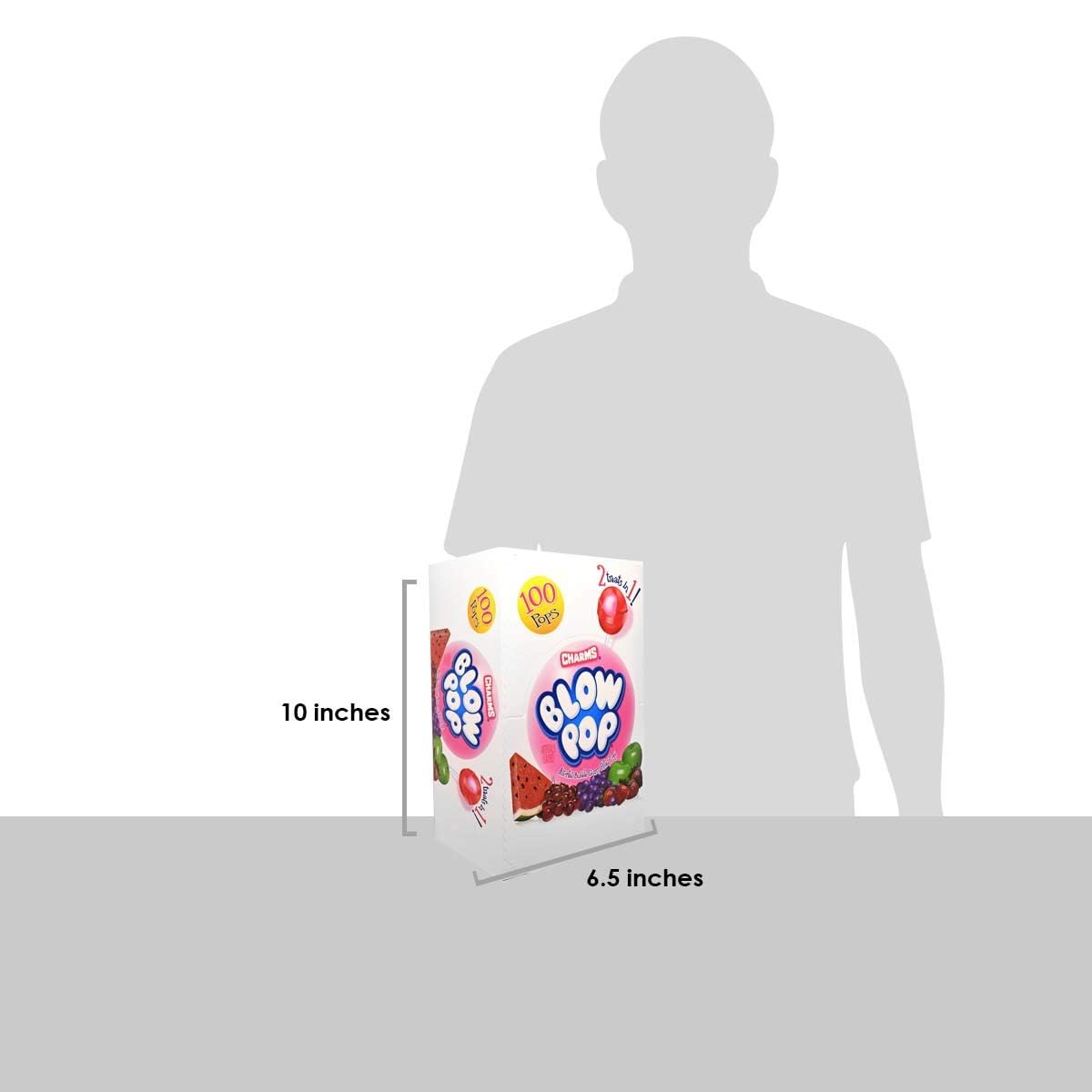 Charms Blow Pop Lollipops, Assorted Flavors, 100 Count, 4lb 1oz Box