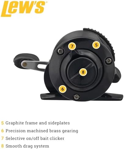 Lews Fishing WMR5, Signature Series Crappie Reel (Clam Pack),Black