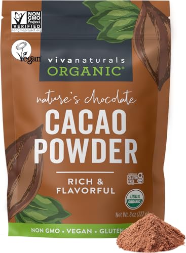 Organic Cacao Powder, Unsweetened, 1 lb (454 g) – Rich Dark Chocolate Flavor, Perfect for Baking, Smoothies & Hot Chocolate – Vegan, Keto, Paleo, Non-GMO & Gluten-Free Cocoa Powder