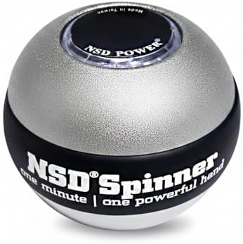 NSD Metallic Titan Spinner Gyro Ball – Grip Strengthener for Forearms, Wrist & Hands – String Start Design, Up to 15