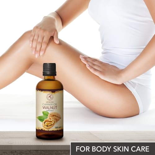 AROMATIKA Walnut Oil 1.7 Fl Oz (50ml) - Juglans Regia Seed Oil - USA - 100% Pure & Natural - Intensive for Face Care - Body - Hair - Skin - Nails - Hands - Good w/Essential Oil