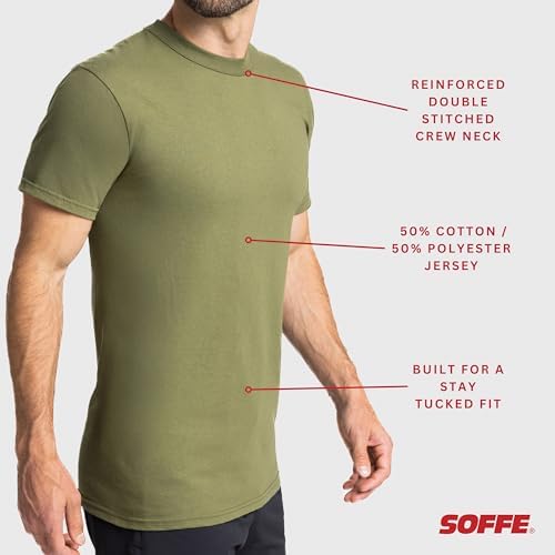 Soffe Men's 3 Pack - USA Poly/Cotton Military Tee