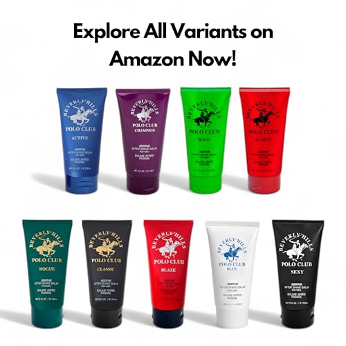 Beverly Hills Polo Club Classic Soothing After Shave for Men | Authentic Musk & Woody Scent | Calms & Refreshes Skin, Long-Lasting | 5oz Travel Size