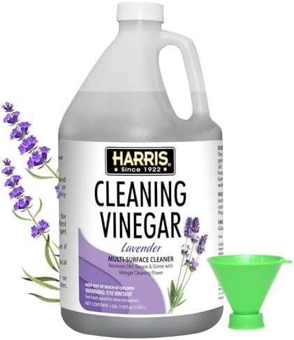 Harris Multi-Purpose Vinegar Household Surface Cleaner, Orange Scent, 128oz, Easy Pour Funnel Included
