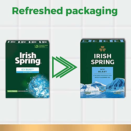 Irish Spring Bath Bar, 3 x 3.75 Oz bars, Icy Blast, 11.25 Oz