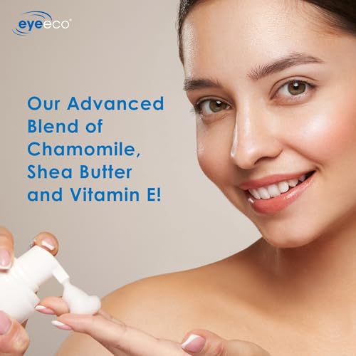 EYEECO Gentle Tea Tree Oil Eyelid & Facial Cleanser, 6 oz | Non-Irritating Foaming Eyelid Cleanser & Face Wash with Tea Tree, Chamomile & Shea Butter